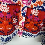 Rose + Olive Floral Smocked Tunic Top Size 1X Multicolor Lightweight Boho Office White Photo 4