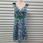 Chadwick's  Dress Womens Size 10 Y2K Coastal Grandma Boho Paisley Green Blue Retro Photo 1