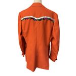 Vintage 70s Burnt Orange Blazer Jacket Dagger Collar Embellishments Formal Size XL Photo 4