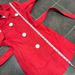 Smythe Belted Long Sleeve Collared Trenchcoat Trench Jacket Red White Button 6 Photo 12