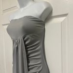 UNBRANDED Gray Strapless Slit Skirt Dress With Cropped Hem Size L Photo 4