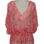 Coco Contours Silk Sheer Top Small Pink Boho Beach Coverup Festival Photo 0