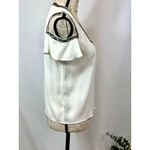 Maje Lisea Cold Shoulder Crepe Top Black White S Photo 6