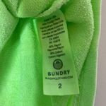 Sundry  NWOT Ruched Seam Bodycon Skirt pull on beach cover up solid neon green 2 Photo 4