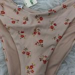 Aerie  Womens‎ Bikini L Pink Floral Stretch Hi Cut Cheeky Coverage Bottom NWT Photo 4