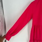 Amanda Uprichard  Saffron Dress in Begonia Pink Long Sleeve V-Neck Tiered Mini XS Photo 3