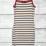 SheIn Rainbow Striped Sleeveless Ribbed Knit Mini Dress Size XL Photo 1