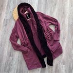 Free People maroon hooded Westwood cardigan jacket women’s size L Photo 2