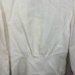 NIPON BOUTIQUE Blazer Size US 6 Cream Red Double Breasted Linen Trimmed Tailored Photo 6