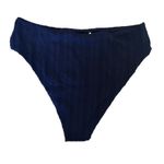ANDIE Swim 90s High Waisted Bikini Bottom Navy Eyelet Size Medium Photo 1
