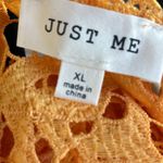 Just Me  Sunflower Fields Crochet Lace Mini Dress in Marigold Photo 8