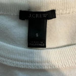 J.Crew  Cropped Crewneck Sweatshirt Size Small White Pom Poms Casual Comfy Photo 3