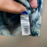 Athleta Womens Med Tall Sundown Sweatshirt Tie Dye Blue White Crew Neck Yoga Gym Photo 6