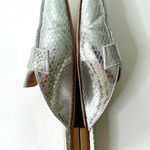 Stuart Weitzman Payson Pearl Slide Loafers in Silver Snake Size 7.5 Photo 6