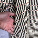 THML  Puff Sleeve Stripe Dress Size M Black Yellow Dot Mini Shirt Button Pockets Photo 4