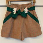 Sézane  Arthus Tan Brown High-Waisted Cotton Blend Tailored Shorts EU 34 US XS Photo 1