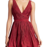 Alexis  Marilou Crinkle Burgundy Red Mini Dress Size Large NWT (Broken Zipper)‎ Photo 0