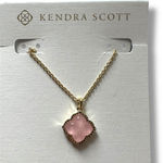 Kendra Scott  Mallory Rose Quartz Small Pendant Necklace Gold Tone NWT Photo 0