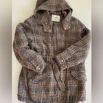 Ba&sh  Cox Marron Lady Coat Hooded Size 2 Us 8 Plaid Belted Wool blend Photo 1
