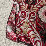 Hot Kiss  Red and Cream Floral Halter Blouse Photo 5