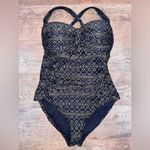 NipTuck Deco Foil Louise One Piece Multifit Bra Cup Swimsuit Black Size 10 Photo 1