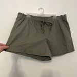 Loft ANN TAYLOR Olive Green High Rise Drawstring Cotton Pull On Paperbag Shorts Photo 5