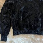 Halogen Black Fuzzy Knit V-Neck Sweater Photo 6