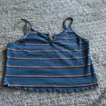 Romwe Blue striped crop tank top Photo 1