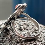 Old Pawn Vintage Navajo Sterling Silver Turquoise & Coral Ring Blue Photo 13