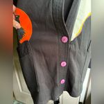 Vintage 90s Linda Lori Halloween ghost black cat tunic cardigan, size large Orange Photo 3