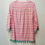 Crown & Ivy Beach cover up tassels sz small pink green Photo 4