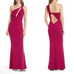 Katie May  Pink One Shoulder Cut Out Back Edgy Maxi Dress Magenta Pink Medium Photo 1