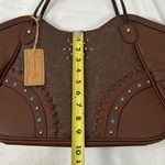 Canyon Sky Southwestern Style handbag faux leather with turquoise & silver studs Brown Photo 8