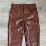 Mother The Mid Rise Dazzler Ankle Jeans Brown Wax On Wax Off Faux Leather 25 Photo 4