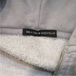 Brandy Melville  zip up hoodie One size Heavyweight light purple blue grey Photo 2