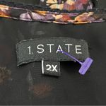 1. State  Floral Sheer Blouse Elastic Waist Lined Black 2X Photo 2