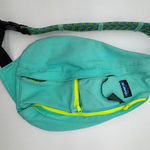 KAVU  Sling Bag Teal Green Neon Yellow Zip Crossbody Fanny Pack Photo 0