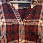 American Eagle  Outfitters AE Red Plaid Flannel Tunic Top, Size Small Photo 4