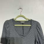 Madewell Blue Stripe Puff Sleeve Scoop Neck T-Shirt Sz M Photo 2