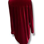 R.Vivimos Womens Velour Long Sleeve Pockets Casual Mini Shirt Dress Red Med 8/10 Photo 2
