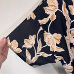 Maison Du Soir Black Tan Floral Bathrobe Women’s S/M Short Sleeve Size M Photo 6