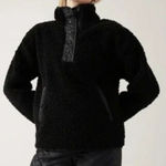 Athleta Cozy Sherpa Snap Fleece Pullover Jacket Black Medium Photo 0