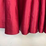 Strapless Satin Short Formal Dress Corset Lace Up Back Circle Skirt Red Womens 2 Photo 2