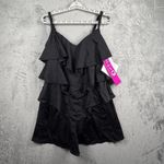 Fit 4 U Swimsuit 10 Black Tiered Ruffle Swimdress Shorts Modest Neutral Minimal Photo 1