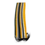 Vintage Green Bay Packers 100% Silk Striped Scarf w/ Tassels – EUC 60” x 8” Gold Photo 5