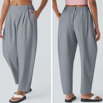 Halara  Gray Mid Rise Pocket Barrel Leg Work Pants Pull-On NWT Size M Photo 1