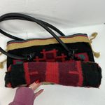 Handwoven Wool Malibu Tote Saddle Blanket Bags Leather Handles Southwest Aztec Photo 5