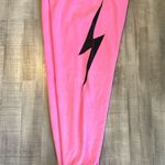 Aviator Nation Pink  Sweatpants Lightning Bolt Photo 1