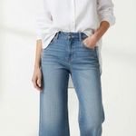 Kut From The Kloth Meg Wide Leg Jeans Women 8 High Rise Raw Hem Light Wash Denim Photo 0