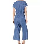 J. Crew Mercantile Chambray Denim Wrap Jumpsuit Size M Elastic Waist Pockets Blue Size M Photo 2